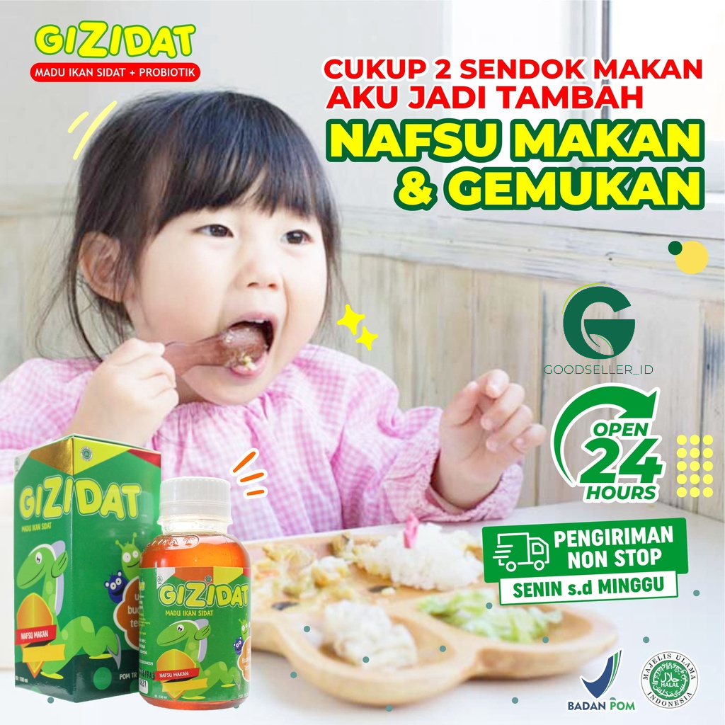 Gizidat Paket Berat Badan 3 Botol - Madu Penambah Nafsu Makan Anak Tumbuh Cerdas Ekstrak Ikan Sidat Naikkan Berat Badan Lancarkan Pencernaan &amp; Tingkatkan Kecerdasan Otak Anak