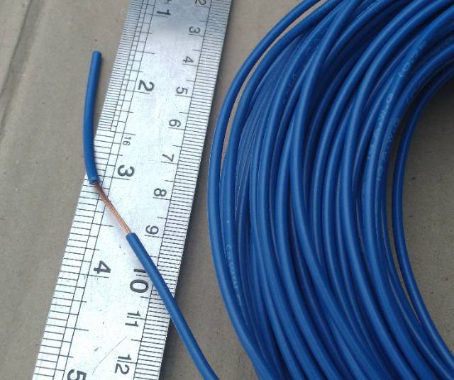 Kabel awg18 awg 18 serabut tembaga 0.75 paket roll 50m biru