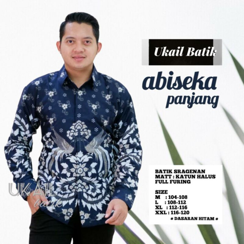 KEMEJA BATIK SOLO ABISEKA PEKSI TRUNTUM NATAYYA BIRU NAVY BATIK PRIA BATIK PRIA SIZE M L XL XXL
