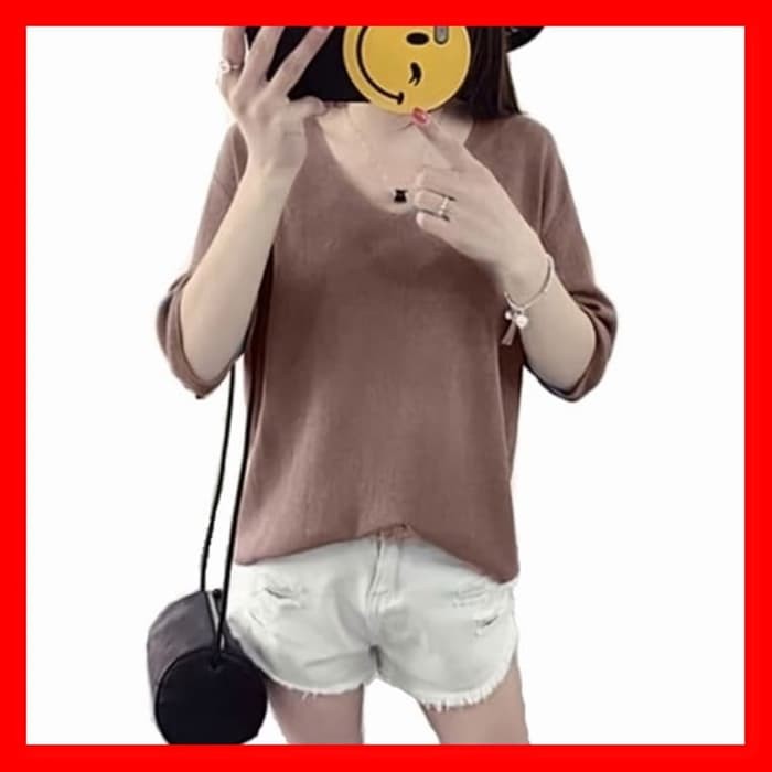 Big Hoshiko Salur Lengan Panjang Blouse Big Size Baju Atasan Wa 8631PA Baju Atasan Wanita Blouse Wa