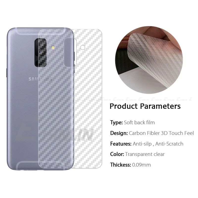 Back Skin Carbon 3D Samsung A6 / A6 Plus - Garskin Karbon Sticker Anti Gores Belakang Premium