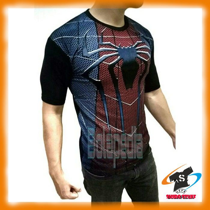Baju kaos SPIDERMAN (#No.9) murah gym fitness training cowok baju pria murah
