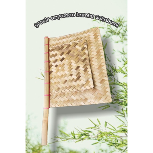 kipas bambu anyam jumbo dua layer / hihid sate  / grosir anyaman bambu