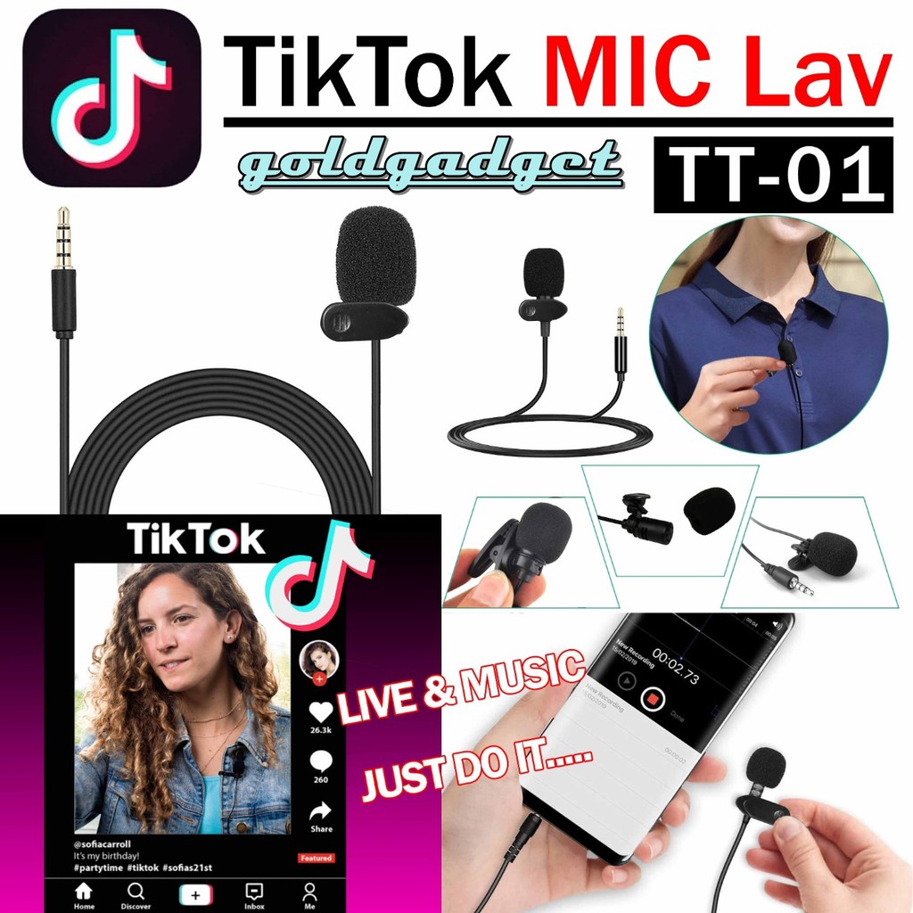 CLIP ON TIKTOK MIC LAV TT-01 MIC LIVE STREAM