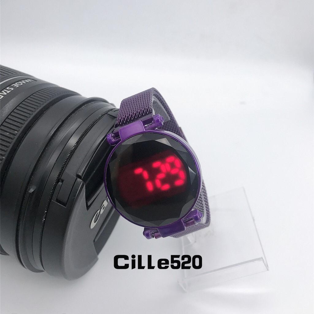 12.12 LNS -JAM TANGAN WANITA TERBARU JAM MAGNET RANTAI JAM TANGAN DIGITAL IMPORT JAM HARGA MURAH-Ungu