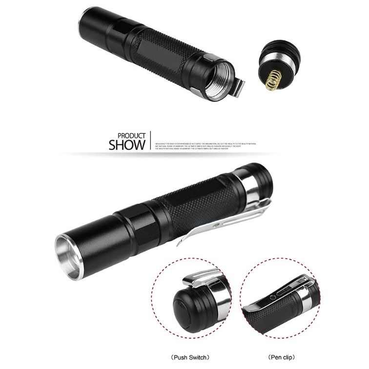 TaffLED Senter LED Mini Cree XPE Q5 2000 Lumens - Black