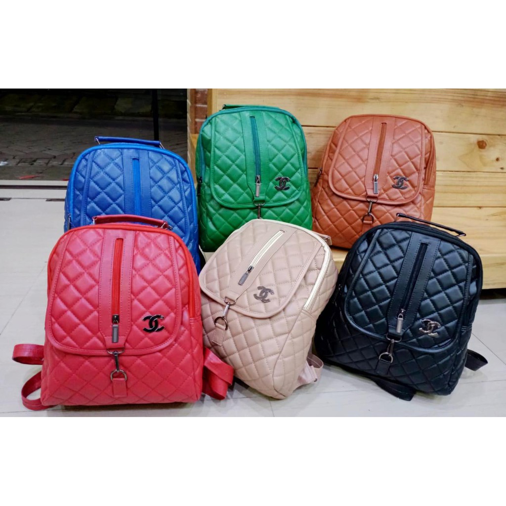 Tas Ransel Chanel Backpack Wanita Cewek Keren Murah Kekinian