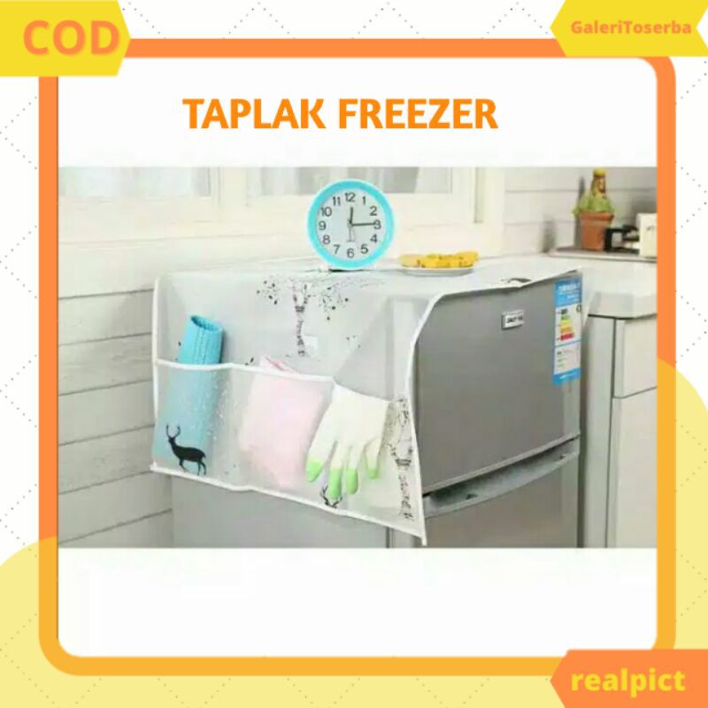 Taplak freezer 1 pintu, tempat penyimpanan kulkas, penutup, karakter, murah, motif