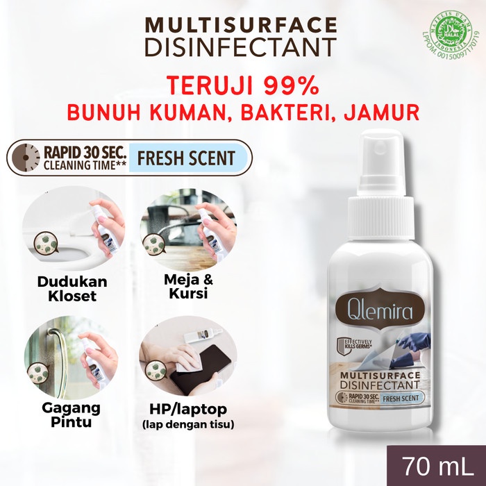 Qlemira MultiSurface Disinfectant 70 mL / Disinfektan / Desinfektan-3