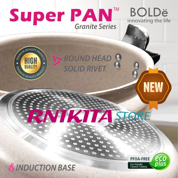 BOLDe PANCI PRESTO 24 CM - Super Pan Beige Granite Coating