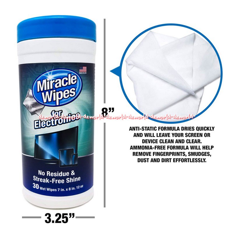 Miracle Wipes For Electronics 30pcs Tissue Basah Untuk Lap Membersihkan Komputer Elektronik TV Radio Handphone