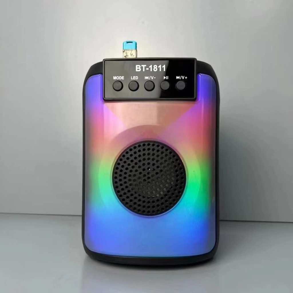 Speaker Bluetooth RGB Led BT-1811 Portable Wireless Speaker BT-1811 Led