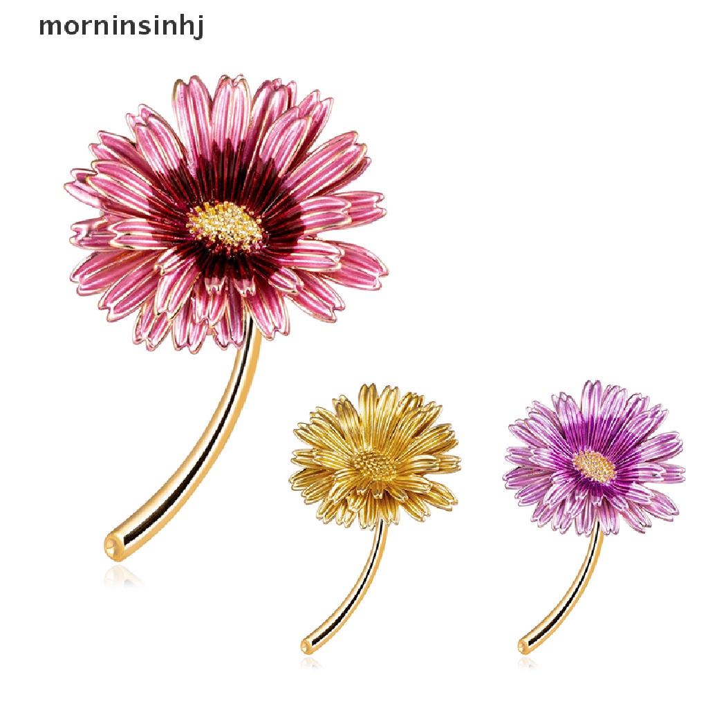 Mornin Bros Pin Enamel Desain Bunga Aster Untuk Wanita