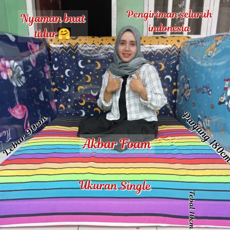 Promo kasur busa ukuran 90x180x10cm kualitas super awet tidak mudah kempes