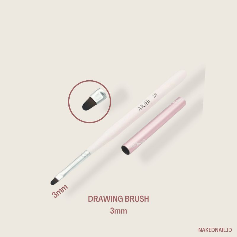 drawing brush akihi 3mm kuas lukis premium kuas kuku nail art nailart nailgel