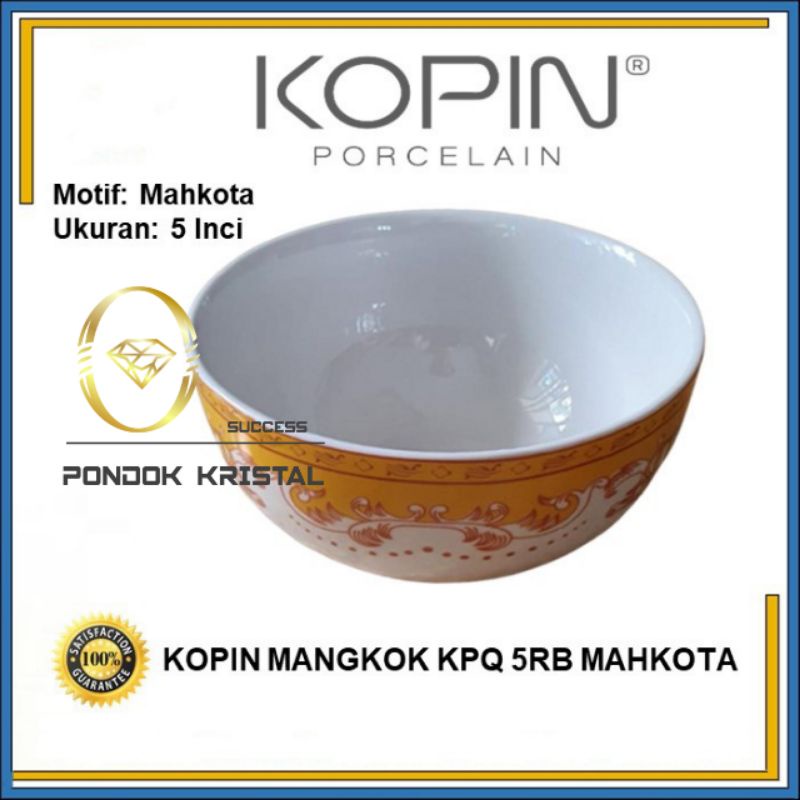 mangkok bubur mangkok keramik mangkok kobokan  mangkok beling motif mahkota 6 pcs