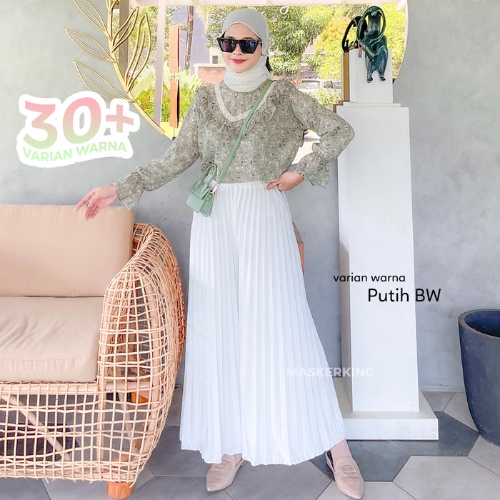 Promo   Rok Kulot Plisket / Rok Wanita / Celana kulot rempel panjang musliman   Premium Quality