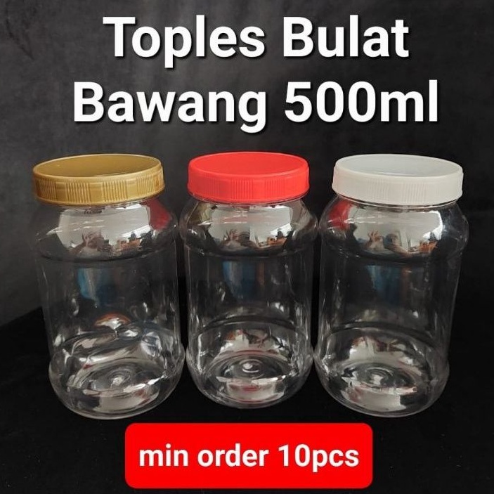 Toples Bulat 500ml | Toples Bawang Goreng 500ml Plastik PET