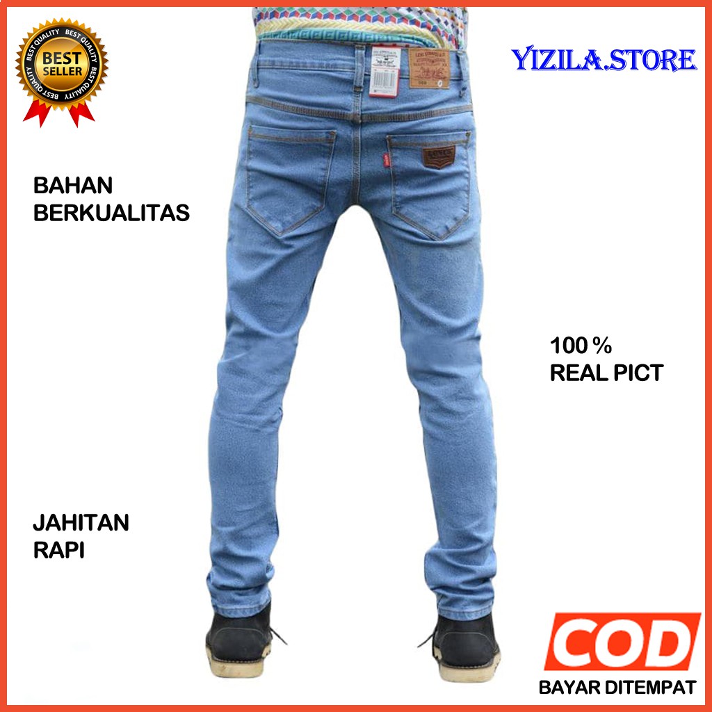 Celana Jeans Pria Celana Panjang Pria Jeans Terlaris Distro Kekinian Fashion Cowok Denim Skinny H0M2