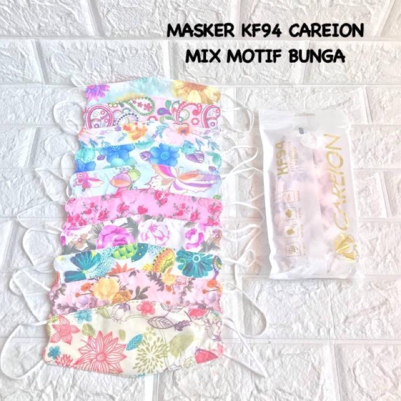 MASKER KF94 MOUSON DAN CAREION DEWASA MIX MOTIF BUNGA TERMURAH  1BOX ISI 10PCS/MASKER KOREA TERMURAH