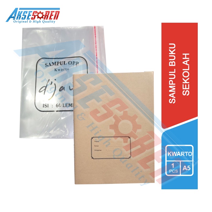 

Sampul Buku Tulis Sekolah Kwarto [A5/1 Pcs] / Warna Coklat Dan Transparan