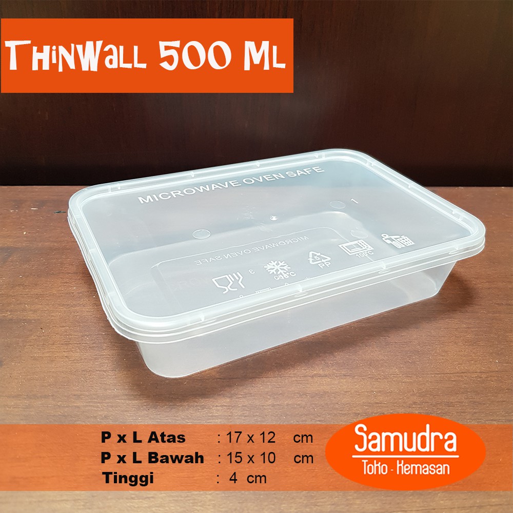 Thinwall 500 ml @25 pcs / Kotak Makan Plastik / Plastic Container / Lunch Box