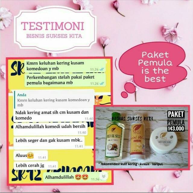 PAKET PEMULA SR12/ KULIT KERING/ KUSAM/ KRIPUT/ MENYEHATKAN/MENCERAHKAN