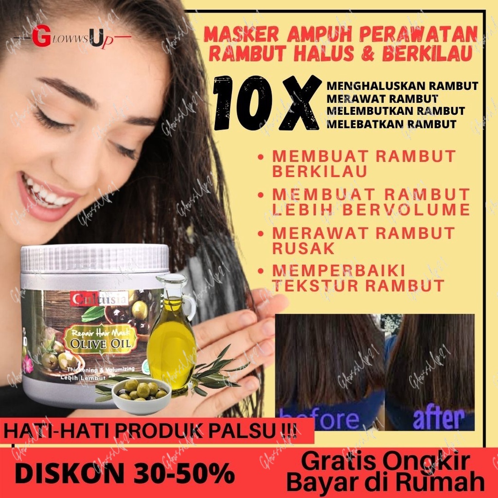 MASKER RAMBUT 500ML HAIR MASK OLIVE OIL CULTUSIA 500ML BPOM MASKER RAMBUT OLIVE OIL