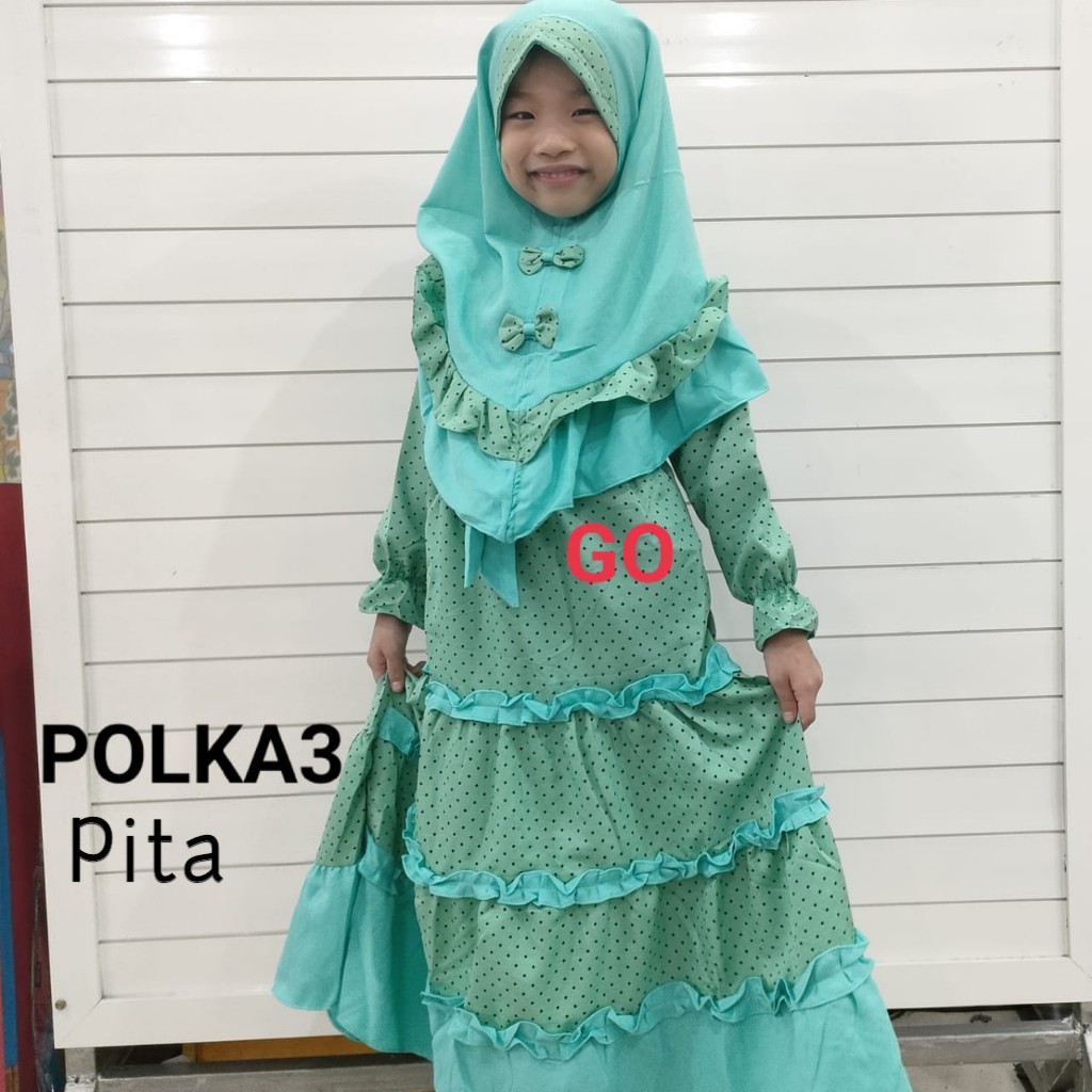 gos D GAMIS ANAK MOTIF Baju Syari Perempuan Pakaian Jubah Muslim Anak Perempuan 5-15tahun