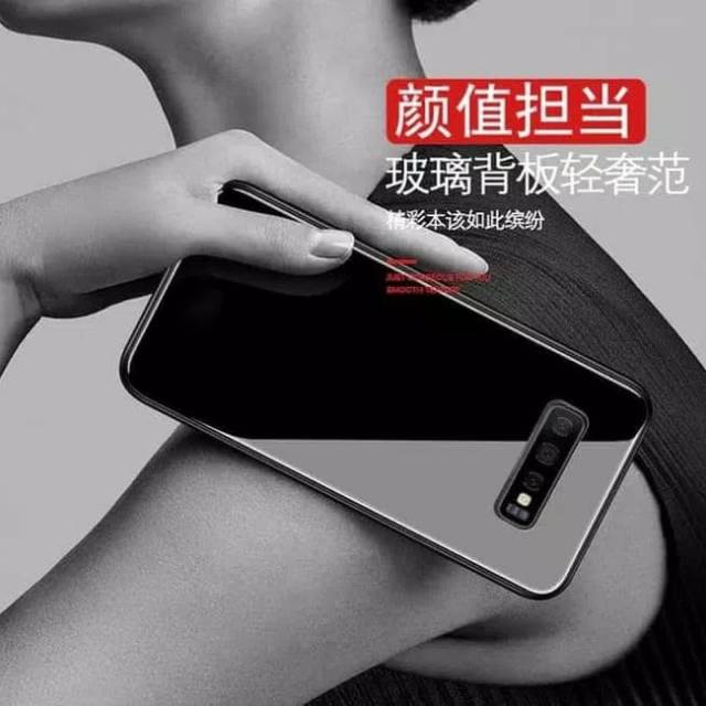 SAMSUNG S10 PLUS CASE FUZE GLASS HARD CASE CASING TEMPERED GLASS CASE SAMSUNG S10PLUS S10+