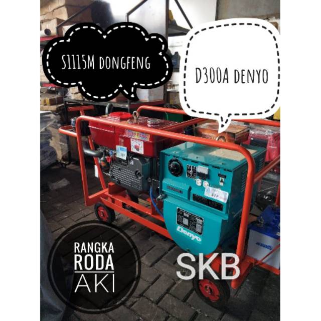 Dinamo las D300A Denyo di kopel dengan diesel S1115dongfeng