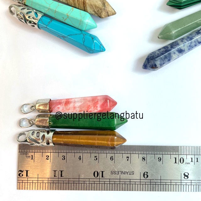 KALUNG LIONTIN GIOK BATU ALAM ASLI RANTAI SILVER ANTI KARAT PRIA WANITA