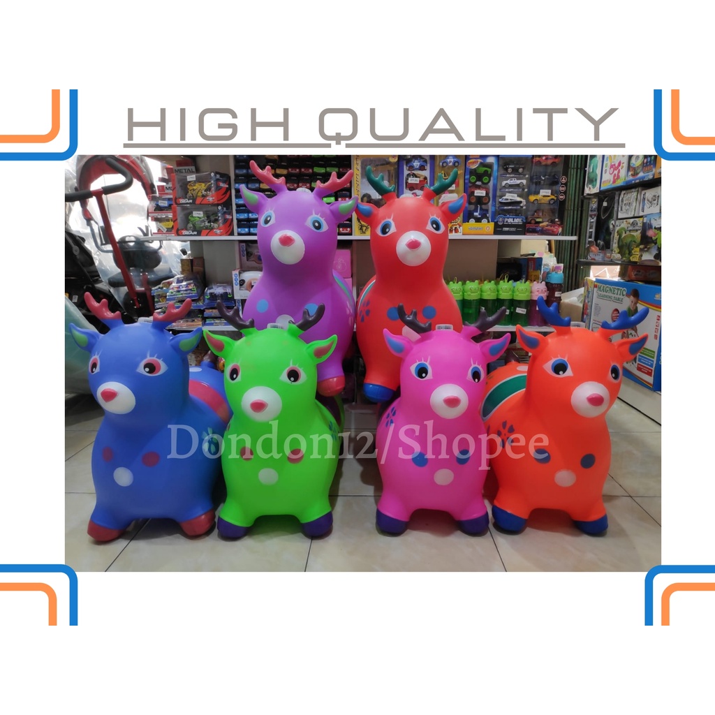 Mainan Kuda-Kudaan Karet Anak Bentuk Rusa High Quality Import/Animal Jumping Bentuk Rusa Bahan Tebal
