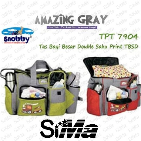 Tas Bayi Besar Snobby Double Saku Tbsd Amazing Gray TPT7904 TPT 7904