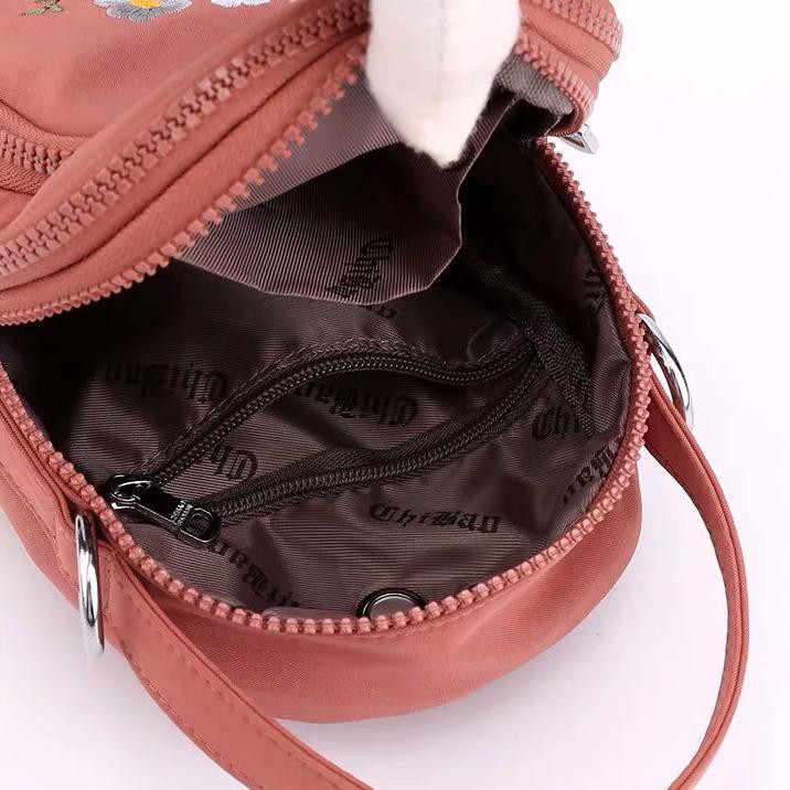 ♝ Tas Wanita Import Jinjing dan Selempang CHIBAO Mini CB8186 8186 Y332 Bordir Bunga Parasut Super ♧