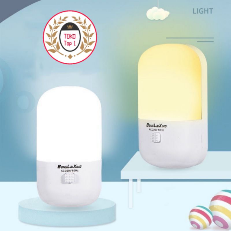 LAMPU TIDUR / MINI LAMPU / LAMPU MALAM / LED NIGHT LIGHT / LAMPU MINI HEMAT ENERGI 2WARNA PUTIH DAN KUNING