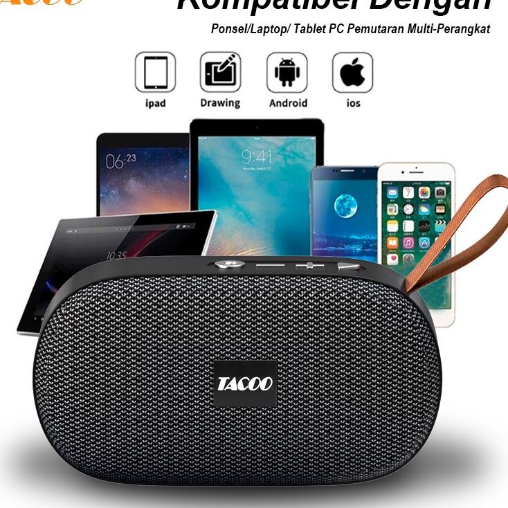 Paling Dicari.. TACOO Speaker Bluetooth T7 Mini Protable Speaker Super Stereo Bass Built in High-Sen