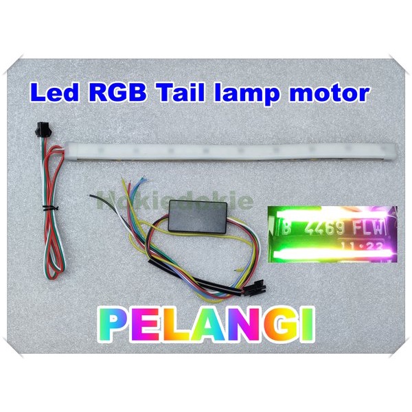 Dijual Led tail lamp RGB motor pelangi 28cm Murah