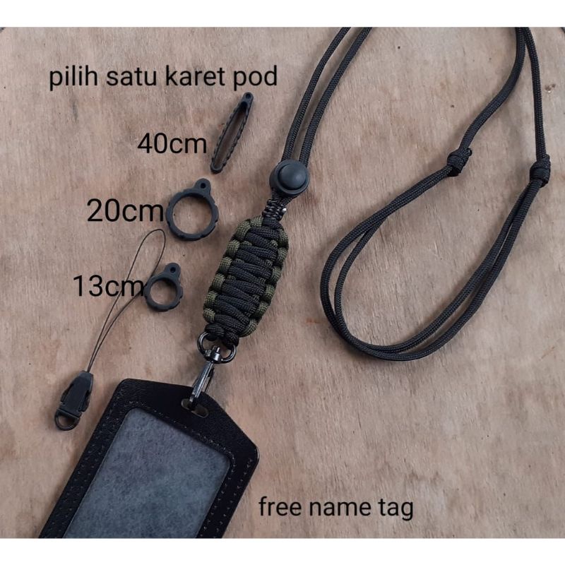 

Lanyard King Cobra Buckle Name Tag ID Card Holder Tali Leher Tempat Kartu Tali Paracord