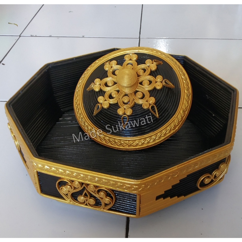 Set wadah tatakan bokor segi 6 bahan daur ulang