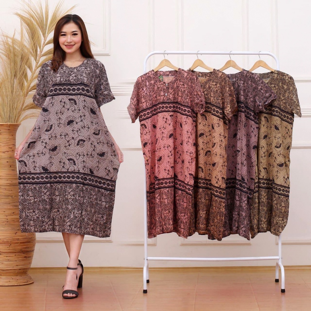 BATIK WANITA DASTER RAYON JUMBO MURAH BIG SIZE XXL ( KOPI SUSU BIANCA LAILA DIANA BULU MANIS ZAARA BASE WARNA ) KEKINIAN BUSUI BUMIL KANCING DEPAN LENGAN PENDEK MURAH ADEM-DJ DIANA
