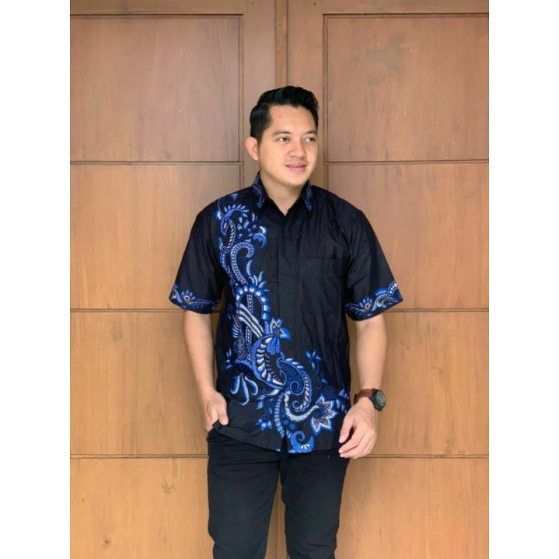 CUPU_STOREHem Batik Pria Pendek Lawasan Sogan/Pari Sulur/Parang Black/Merak Papua ory