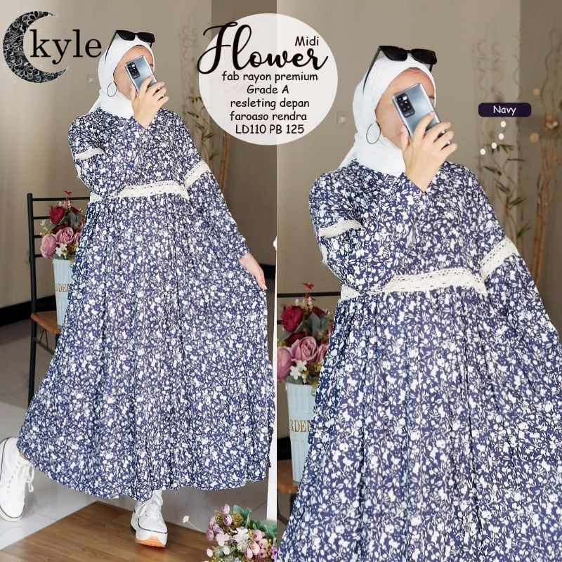 Flower Midi Dress by Kyle
