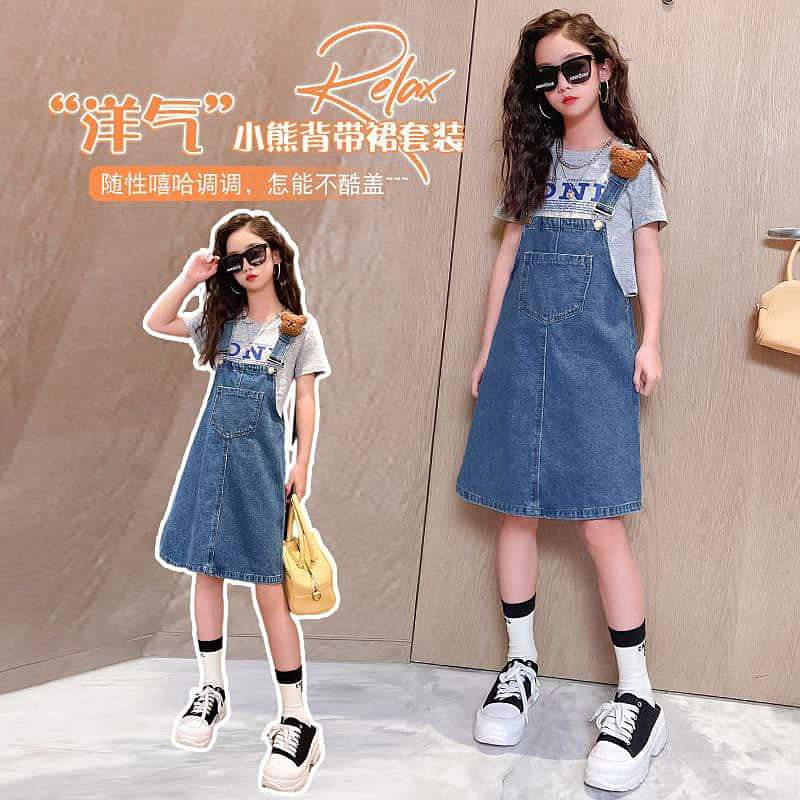 Setelan Jumpskirt Anak Perempuan Bear Jeans