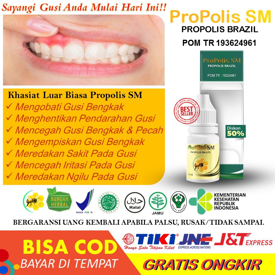 PROPOLIS SM BRAZIL - Obat Gusi Bengkak - Obat Gusi Bernanah & Berdarah - Bisa COD