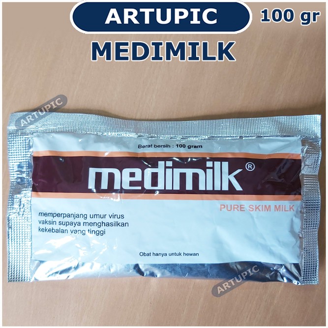 Medimilk 100 gram Susu Skim Pelarut Vaksin Pure Full Skim Milk Vaksin Ayam Unggas Medion Artupic