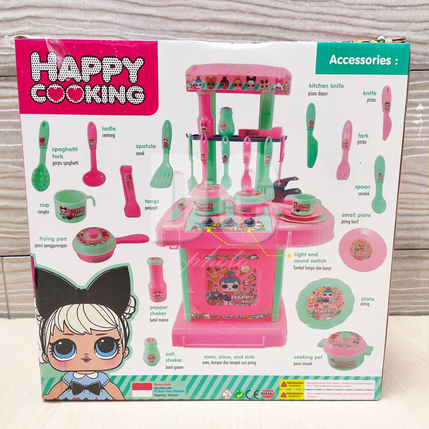 Happy Cooking LOL Ada Lampu &amp; Suara Mainan Dapur Mini Kitchen Set Masak-masakan