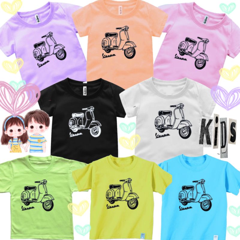 KOI BAJU KAOS ANAK COWOK CEWEK 1-12 TAHUN - VESPA SERIES