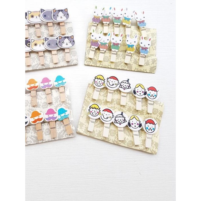 

♫ Penjepit Foto Kayu/ Wood Clip Set Cute II ➼