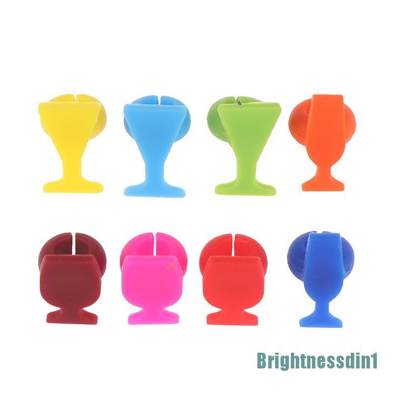 8pcs Label Recognizer Gelas Wine Bahan Silikon 1 In 1